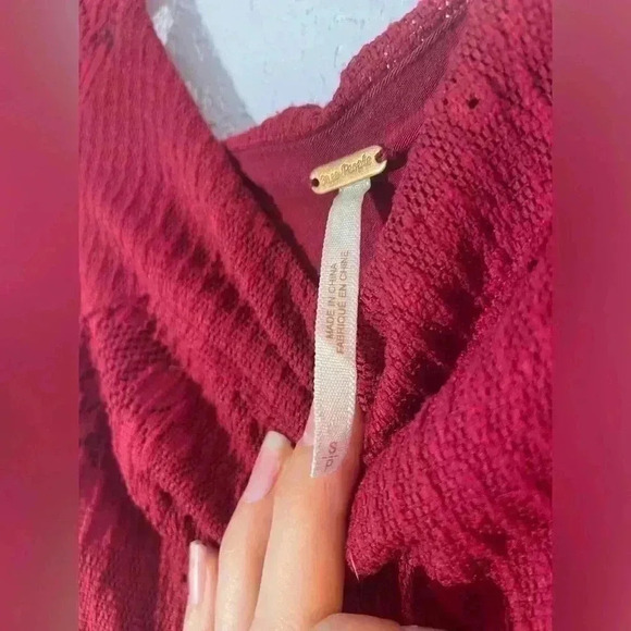 Free People Burgundy Red Lace Fairy Dress, size Small - Picture 3 of 4